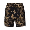 thumbnail image 4 of Lsque Mens Swim Trunks Modern Golden Butterfly Pattern - Bathing Suit Compression Liner - Beach Swim Shorts Swimwear - (S-3XL) - Stretch Quick Dry -3X-Large, 4 of 9