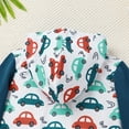 thumbnail image 5 of FYMNSI Toddler Boy Hooded Sweatshirts Color Block Car Printed Hoodie with Pocket Boys Winter Clothes 2-3T, 5 of 8