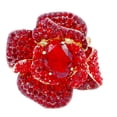 thumbnail image 3 of Lavencious Flower Shape Crystal Cocktail Stretch Ring Party Ring for Women, 3 of 4