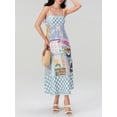 thumbnail image 3 of SUNSIOM Robe Sans Manches à Bretelles Spaghetti pour Femmes Robe Longue Fluide d'Été Imprimée pour Fête Cocktail Plage Mode Urbaine, 3 of 6