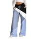 thumbnail image 1 of Puntoco Pantalones De Pierna Ancha Con Cordón Y Estampado Geométrico De Moda Para Mujer Azul Claro Xl, 1 of 4