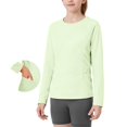 thumbnail image 2 of Dagugfen Athletic Tops for Teens Crew Neck Long Sleeve Breathable Quick Drying Outdoor Workout Casual Tops(6-7 Years,Green), 2 of 9