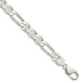 thumbnail image 1 of 925 Sterling Silver 8.75mm Figaro Anchor Chain Bracelet, 1 of 6