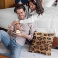 thumbnail image 4 of Plutus Brown Jaguar Animal Faux Fur Luxury Throw Pillow - Double sided 20" x 26" Standard, 4 of 5