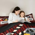thumbnail image 4 of Manfei Vintage Film Bedding Comforter Set 7pcs for Kids, Cinema Tricket Time Queen Bedding Sets, Movie Theater Theme Reversible Queen Sheet Sets, Breathable Home Decor, 4 of 7