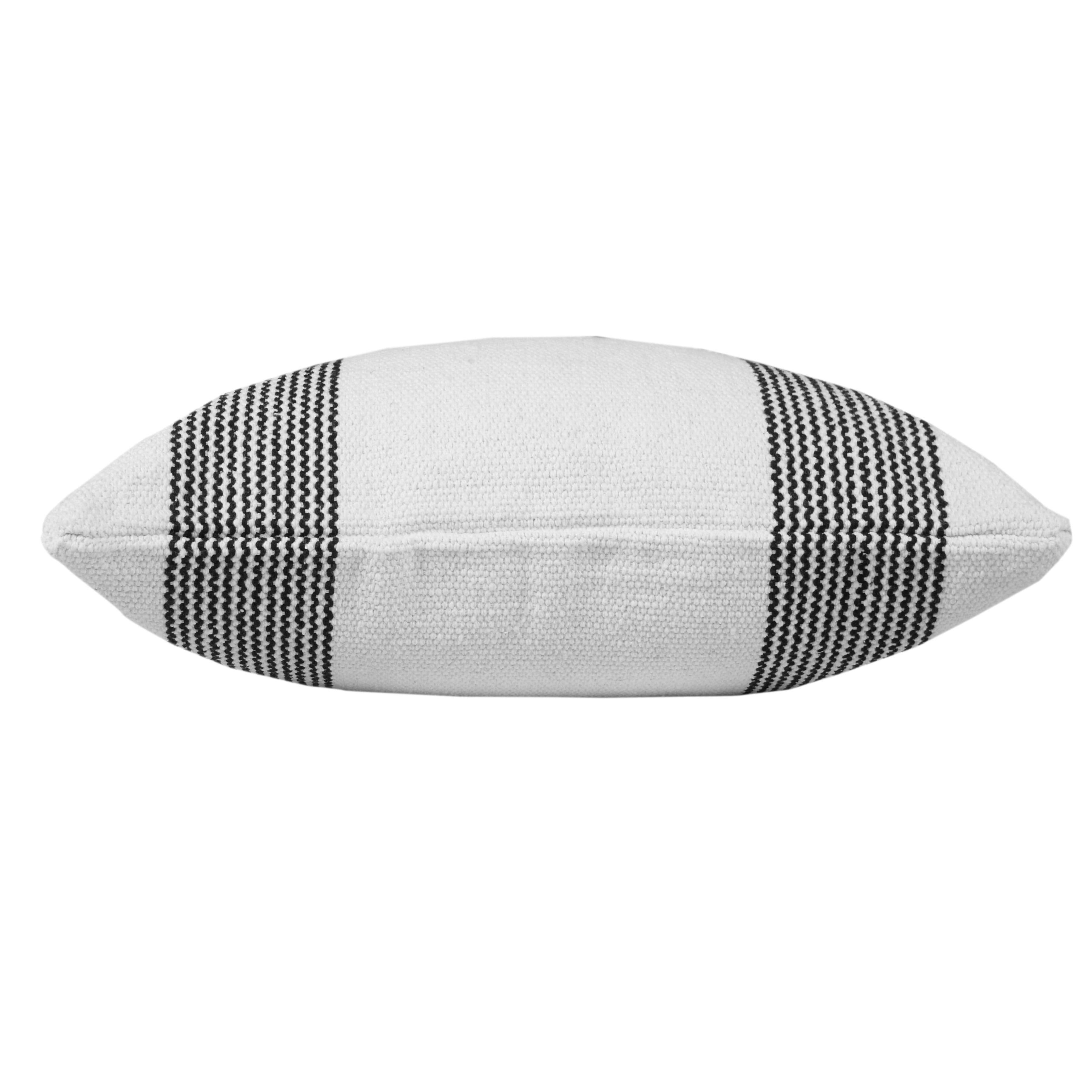Ox Bay Cassidy Black/White Striped Cotton Adult Decorative Throw Pillow