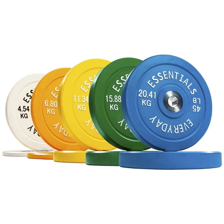 BalanceFrom Color Coded Olympic Bumper Plate Weight Plate  Set: 260 lbs