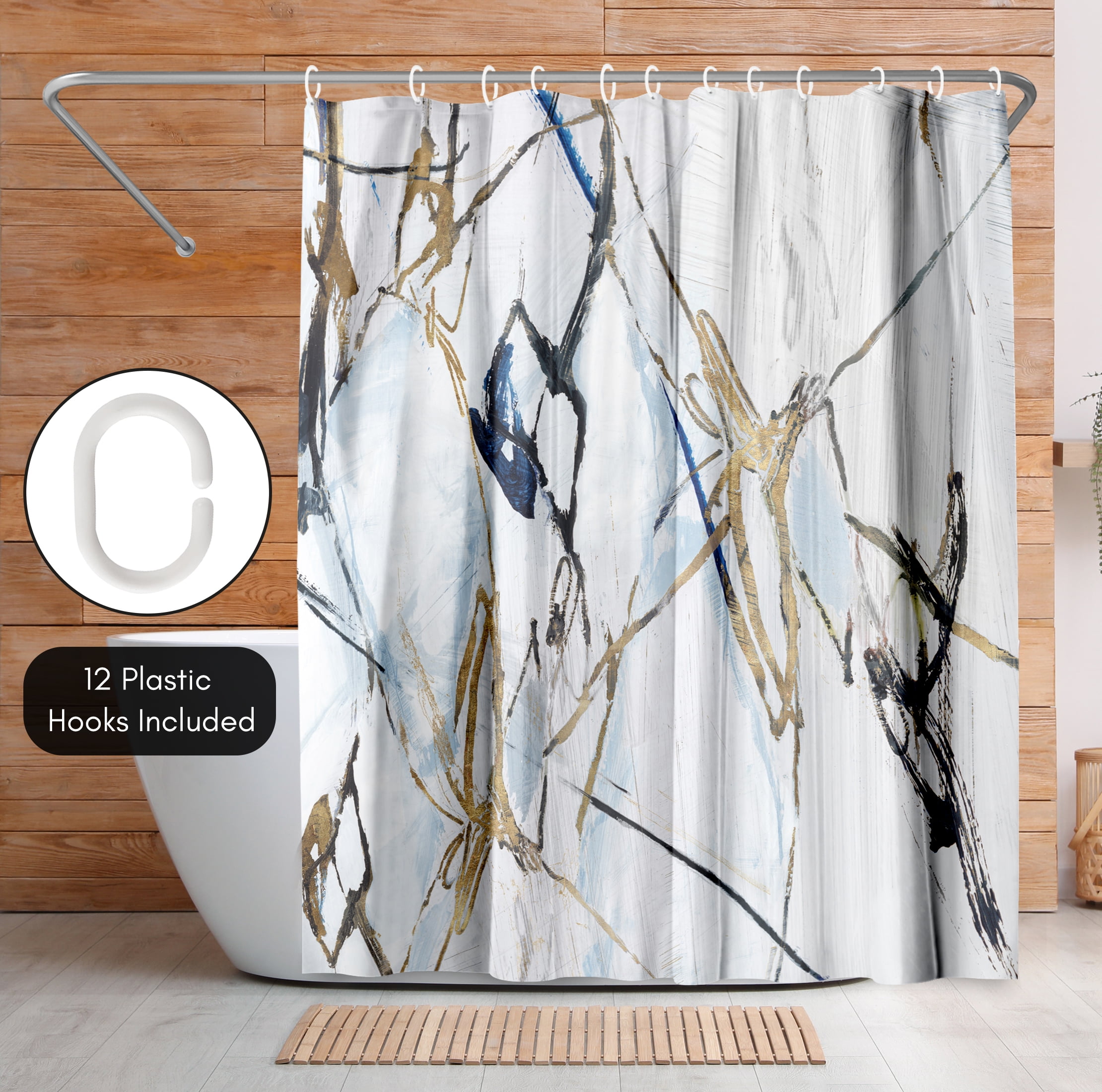 Americanflat 71" x 74" Shower Curtain, Moonstruck I by PI Creative Art