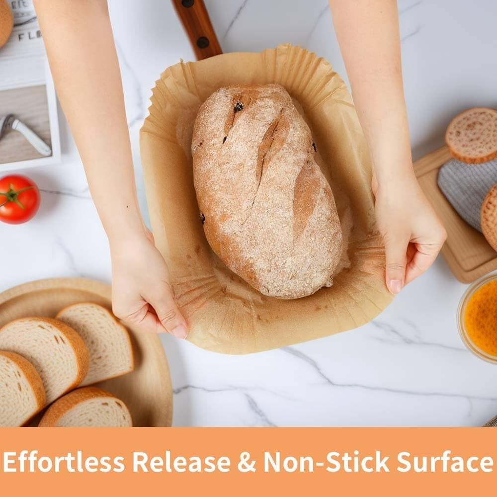 Loaf Pan Liners, 9x5In Air Fryer Liners Disposable, 100Pcs Parchment Non-Stick Pre Formed parchment paper for baking, Rectangle Bread Baking Ninja DZ201