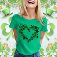 thumbnail image 2 of LUOGENLI T-shirts pour Femmes 2024 Mode Féminine Imprimé Saint-Patrick Col Rond Manches Courtes Haut Décontracté T-shirts (5) T-shirts Graphiques pour Femmes Pêche Saint-Valentin Vert TTG, 2 of 5