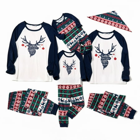 PatPat Reindeer Mosaic Family Matching Christmas Pajamas Sets (Flame ...