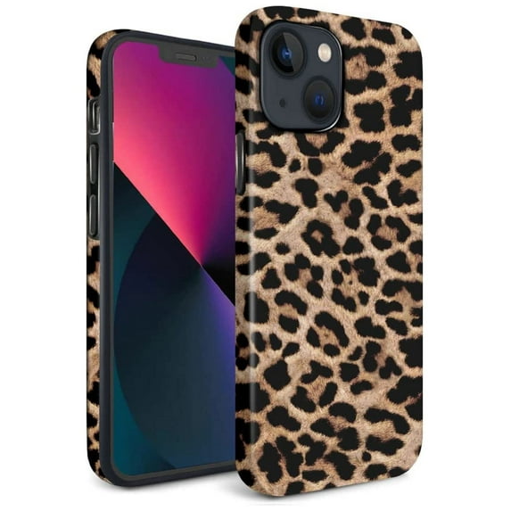 Cute Leopard Print Pattern iPhone 13 Mini Case Luxury Girl Female Fashion Slim Shockproof Water Resistant Soft TPU