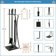 thumbnail image 3 of Achla Designs Minuteman International Modern Park Avenue Fireplace Set of 4 Tools, 32.5 Inch Tall, Black Finish, 3 of 5