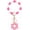 Flower - Deep Pink, variant on Silicone Beaded Bangle Key Ring With Butterfly Pendant Wristlet Bracelet Keychain For Women Girls