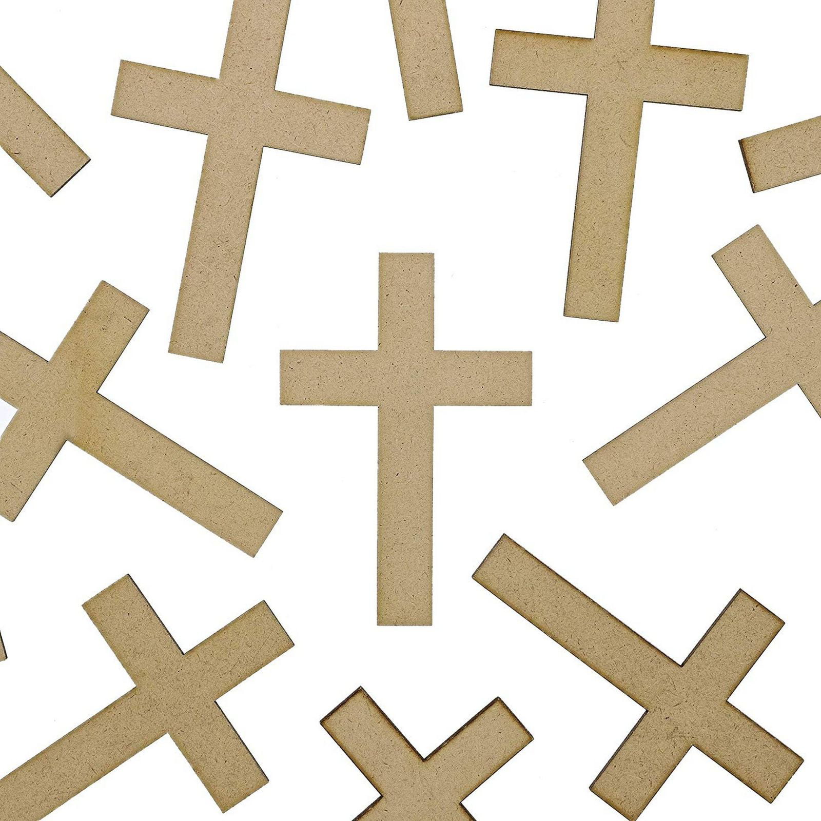 Painting 2.5 x 3.5 Inches Bright Creations 100-Pack Unfinished MDF Wood Cross Cutouts for DIY Crafts