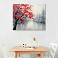 thumbnail image 2 of Nawypu Traditional Chinese Painting Pink Plum Blossom Canvas Wall Art Modern Black and White Landscape Artwork, 2 of 4