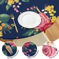 thumbnail image 4 of Pioneer Flower Floral Print Pattern Round Fitted Tablecloth with Elastic Edge,Dining Table Cover Waterproof,Outdoor Round Tablecloth for Camping,Dining,Indoor and Outdoor, 4 of 7