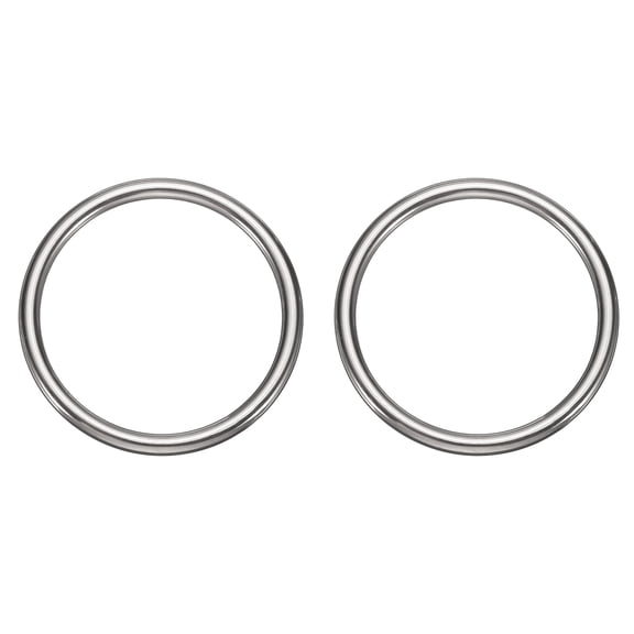 Uxcell 2pcs O Ring Buckles 3-11/32" Dia 0.31" Thickness Stainless Steel Polished Round Ring Buckles Multi-Purpose Buckle Loop Ring for Hardware Bags Belts Craft DIY Accessories, Silver