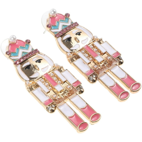 GAXIRE 1 Pair Nutcracker Soldier Shape Fashion Earrings for Women, Multi-Color Stylish Holiday Jewelry
