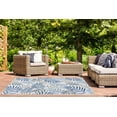 thumbnail image 3 of Safavieh Courtyard Garrett Botanical Indoor/Outdoor Area Rug, Beige/Green Blue, 4' x 5'7", 3 of 10