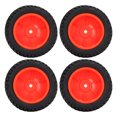 thumbnail image 2 of 1/10 RC Wheels, RC Rubber Tires Rubber Material With Nuts For 1/10 Flat Sports Car Red, 2 of 8