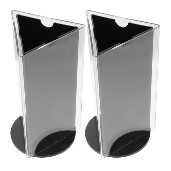 unbranded 2pcs Three Panel Sided Acrylic Table Tent Sign Holder Table Top Menu Holder Countertop Advertisement Menu Frame Table Tent Office