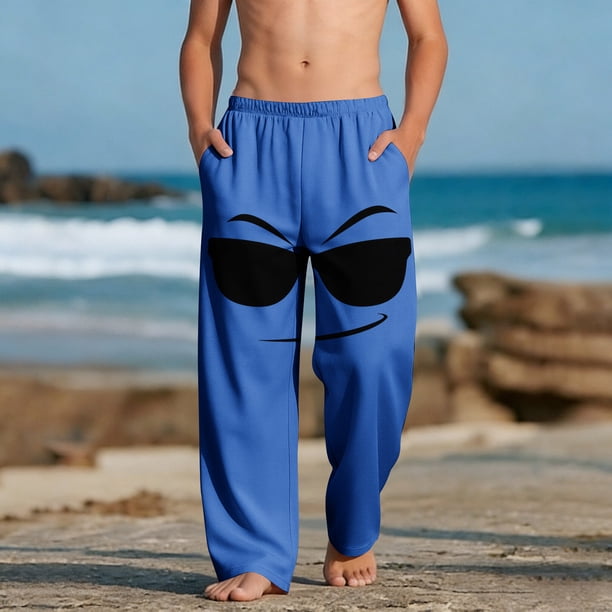Pantalones largos para niños y niñas, de moda, estampados, casuales, de playa, con bolsillos.