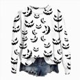 thumbnail image 5 of Towmus Women's Halloween Shirts Casual Long Sleeve Funny Face Pumpkin Shirts, 5 of 7