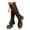 Brown, variant on Womens Platform Black Knee High Boots Lace Up Knee Length Combat Booties Thick Sole Non Slip Motocycle Boots