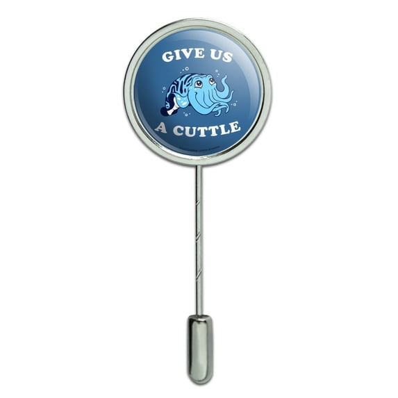 Give Us a Cuttle Cuddle Fish Funny Humor Stick Pin Stickpin Hat Brooch
