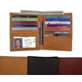 thumbnail image 3 of Cowhide Leather Men's Bifold Hipster European Wallet Credit Card Holder, 3 of 4