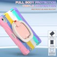 thumbnail image 4 of For iPad Air 11 inch M3 2025/M2 2024 Case, 360 Rotatable Handle Stand, Shoulder Strap, Drop-Proof Design, Colourful Pink, 4 of 7