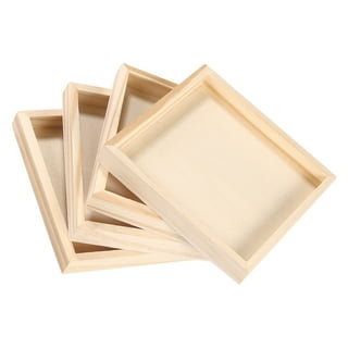 2pcs Paintable Wood Tray Unfinished Wood Jewelry Tray Wooden Sundries Box