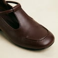 thumbnail image 6 of Shrysg Women's Vintage Mary Jane T-Strap Low Heel Loafers Soft Faux Leather Daily Casual Dress Shoes Brown, 6 of 6