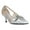 Silver, variant on Women Pointed Toe Cutout Strappy Pumps Metal Studded Buckle Kitten Low Heels Formal Work Event Date Shoes Size 5 Silver