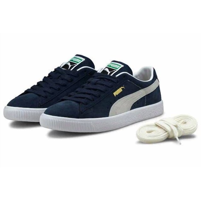 PU & MA Suede Vintage Sneakers Unisex 374921 07 PEACOAT-PU & MA WHITE