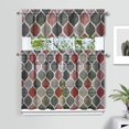 thumbnail image 2 of Kitchen Curtains 36 Inch Short - 3 Panel Set, Rod Pocket Window Curtain, Boho Floral Tribal Style, 100% Polyester for Farmhouse, Kitchen, Cafe, Bedroom, Easy Wash, 2 of 6