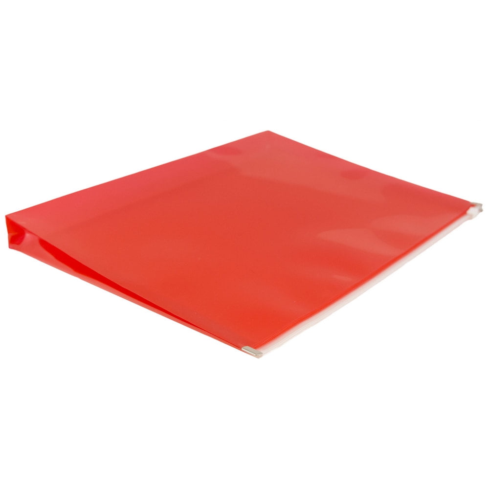 JAM Paper Plastic Envelopes with Zip Closure, Letter Booklet, 9 3/4 x 13, Red, 3/Pack