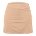 thumbnail image 4 of LEBONYARD Plus Size Womens Skorts Skirts for Summer,Women's Seamless Waistband Yoga Skort,Women's New Color Mid-waist Skirt Pants Sports Shorts Bottoming Skirt Pants Beige S, 4 of 6