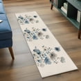 thumbnail image 4 of Spring Floral Washable Runner Rugs 2'x6', Watercolor Blue Gray Flowers Romantic Farmhouse Retro Low Pile Throw Entryway Rug Non-Slip Sturdy Edge Binding Carpet for Indoor Bedside Entrance Bedside, 4 of 9