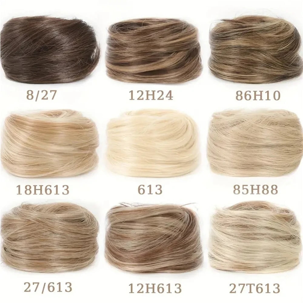 Human Hair Buns Ponytail Hairpiece Brazilian Hair Scrunchies Updos Donut Chignon Hair Extensions