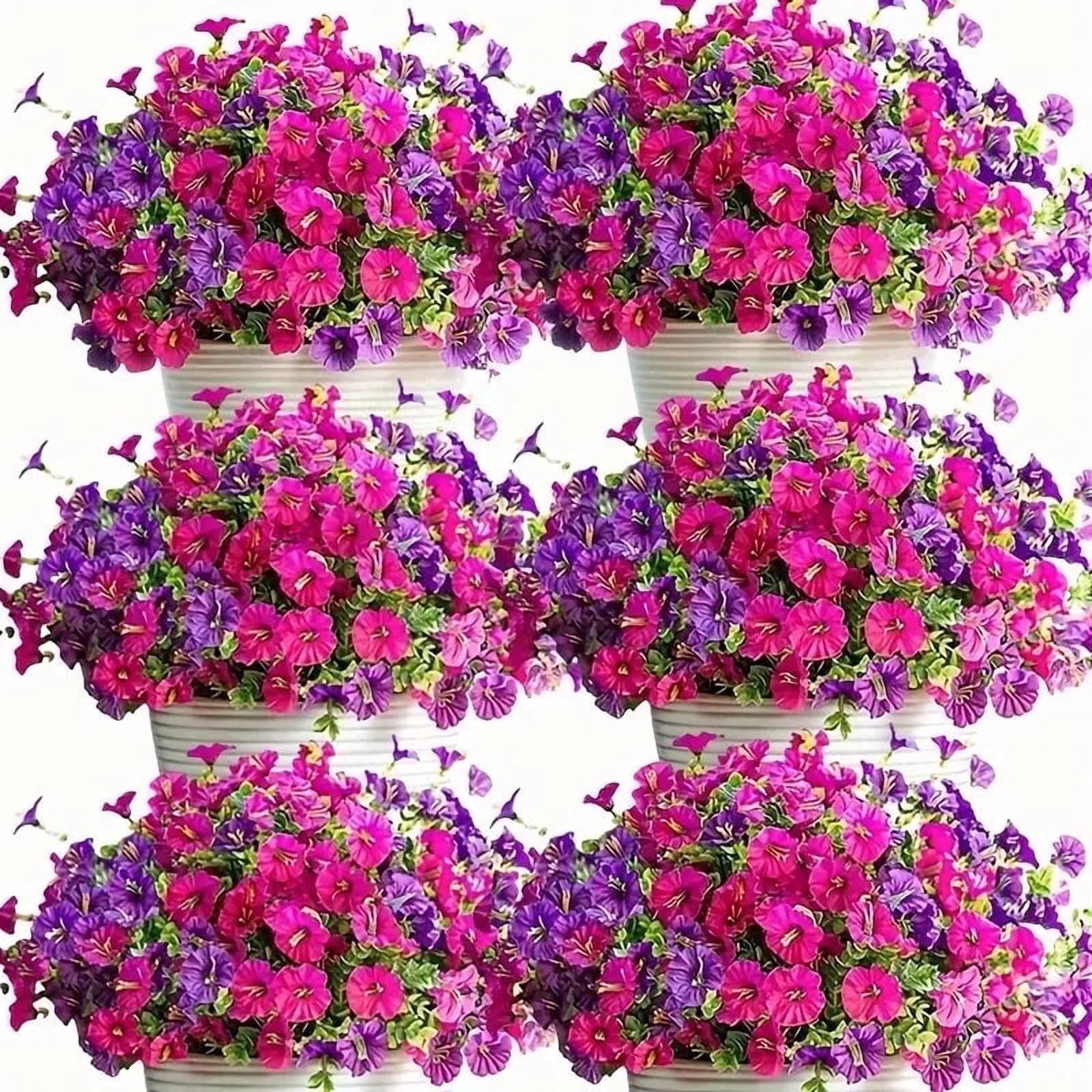 12 Bundles Artificial Flowers for Outdoors, Faux Plants Flowers, Fake Eucalyptus Plants for Outdoors Home Planter Porch Patio Yard Decor