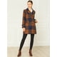 thumbnail image 3 of Abrigo De Cuadros De Invierno Doble Botonadura Solapa Con Muesca Para Mujeres Marrón M, 3 of 6