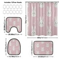 thumbnail image 4 of 4-Piece Bathroom Set with Waterproof Shower Curtain with Non-Slip Bath Mat, U-Shaped Mat & Toilet Lid Cover Pink Cute Bunnies, 4 of 8