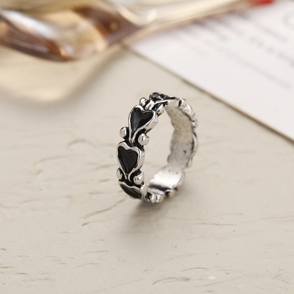 Gold-Plated Peach Heart Ring: Retro, Simple European & American Style Unisex Design, Individually Packed Gift