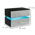 thumbnail image 2 of Hommpa LED Nightstand 2 Drawers Bedside Table Texture Gray for Bedroom Home Furniture, 2 of 8