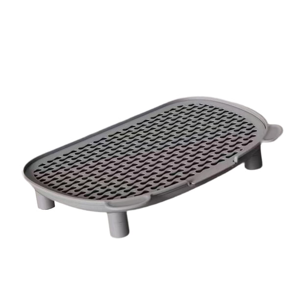 Alfombrilla lavable y desmontable para arenero de gatos, ideal para mueble con doble arenero. Gris