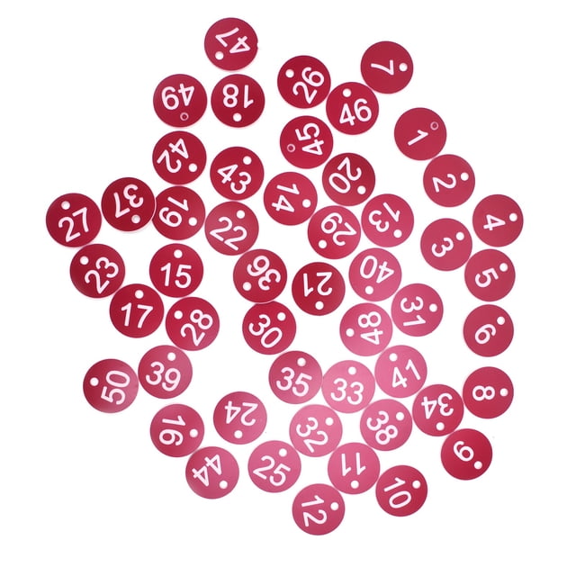 50 etiquetas numeradas Bling Bling ABS
