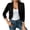 Black, variant on Women's Open Front Cropped Blazer Cardigan, 3/4 Sleeve Lapel Collar Relaxed Fit Short Layering Jacket