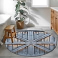 thumbnail image 3 of Round Rugs 3 Ft, Farmhouse Wood Grain Non Slip Area Rugs for Kitchen Bedroom Entryway, Vintage Country Barn Gate Textured Washable Carpet Runner Rug Floor Mats for Bedroom Home Decor, 3 of 8